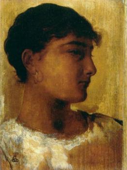 Edwin Longsden Long : Study of a young girls head another view